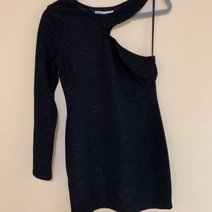 BCBG black one long sleeve mini dress